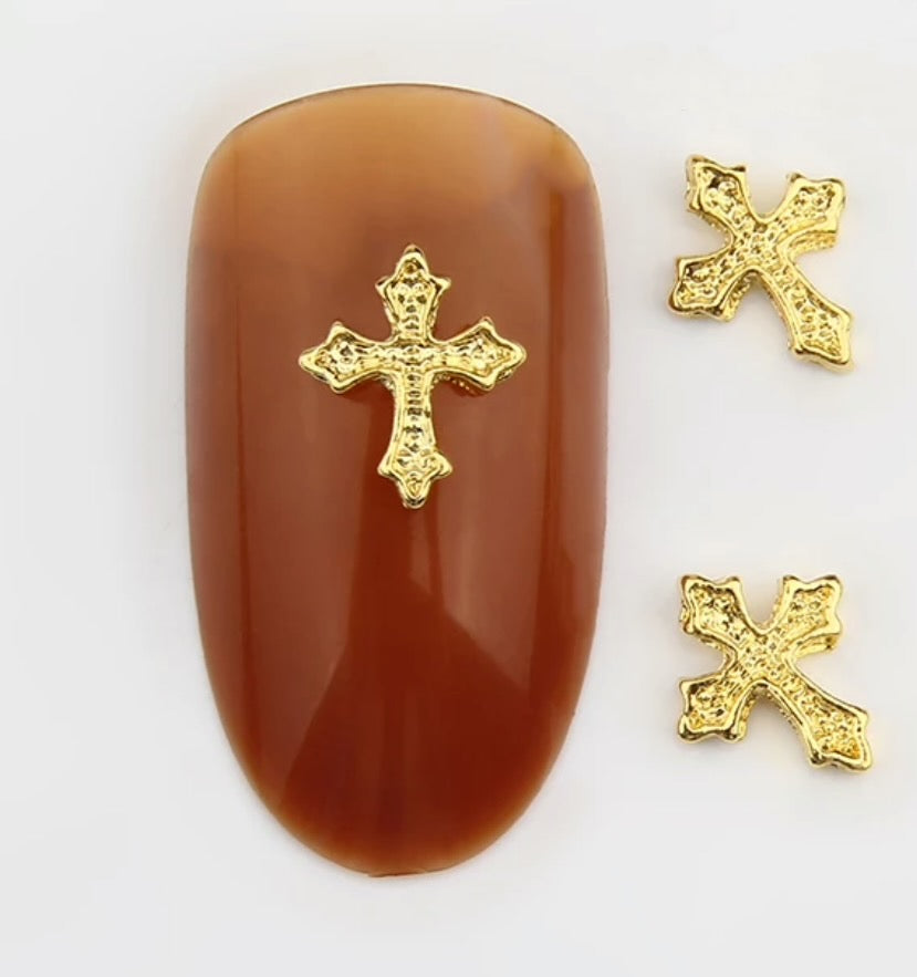 Gold cross charm 2